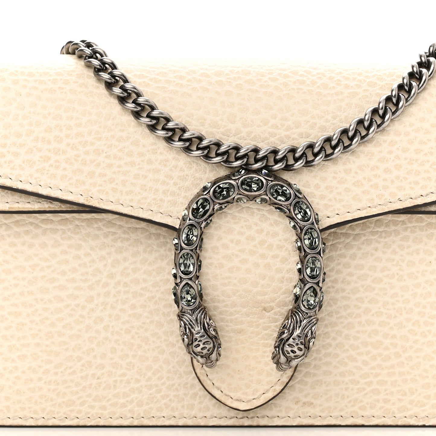Dollar Calfskin Crystal Super Mini Dionysus Shoulder Bag Mystic White Black Diamond