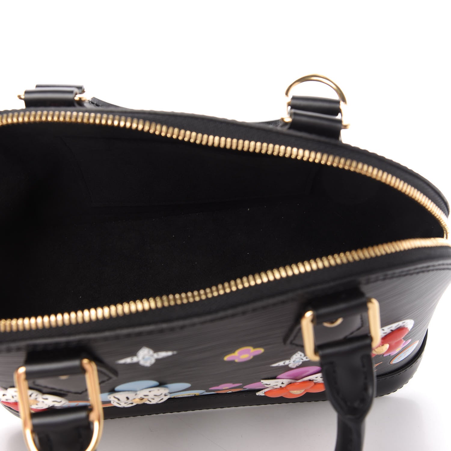 Louis Vuitton Epi Blooming Flowers Alma BB Black 5 of 9