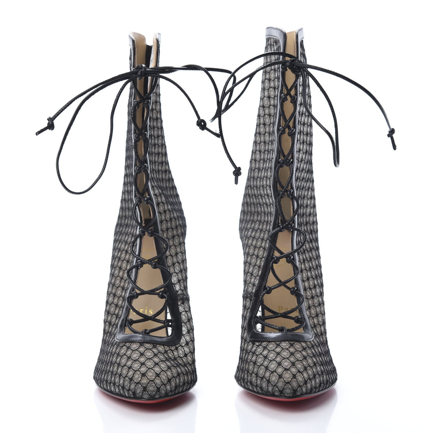 Nappa Fishnet Lace Hotero 100 Ankle Boots 38.5 Black