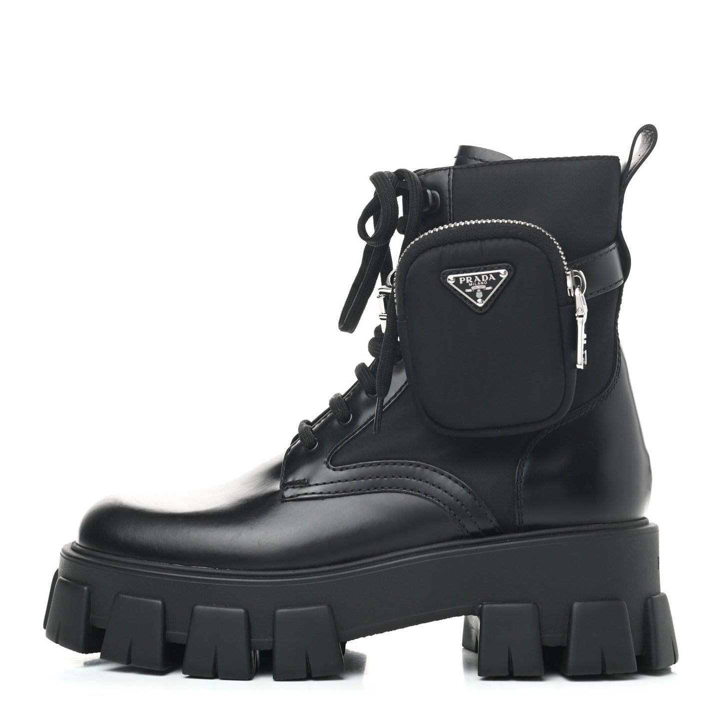 Spazzolato Rois Nylon Metal Triangle Logo Monolith Pouch Pocket 55mm Boots 39 Black
