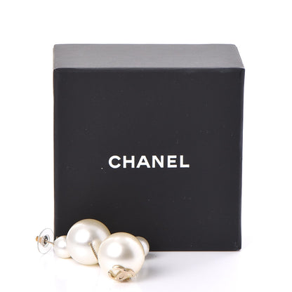 Chanel Pearl CC Drop Earrings Gold 6 of 6
