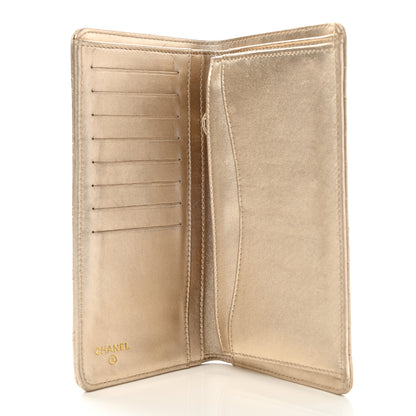 Chanel Metallic Lambskin Quilted Yen Wallet Gold 5 of 10