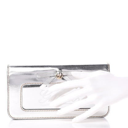 Gucci Metallic Calfskin Mirror Clutch Silver 2 of 7