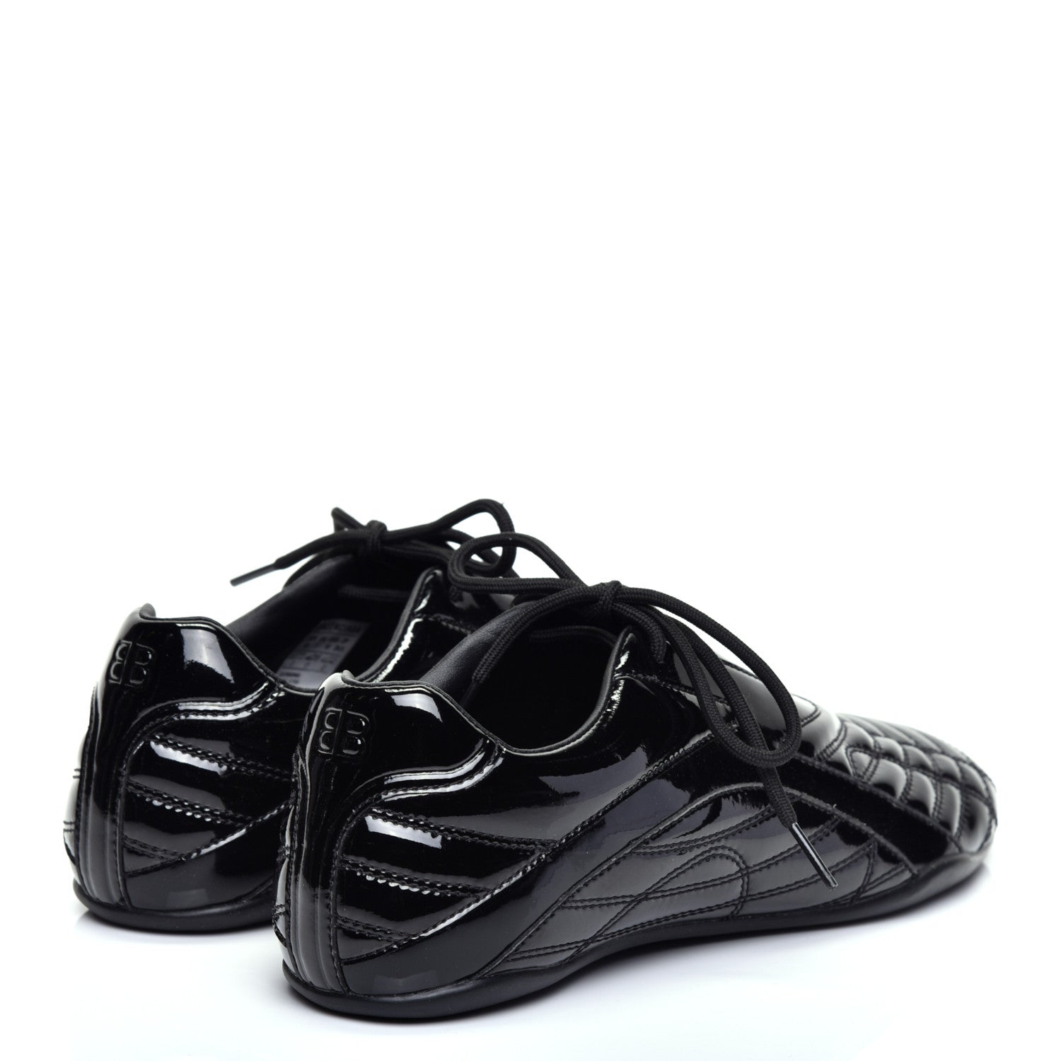 Balenciaga Patent Polyurethane Womens Zen Sneakers 40 Black 4 of 9