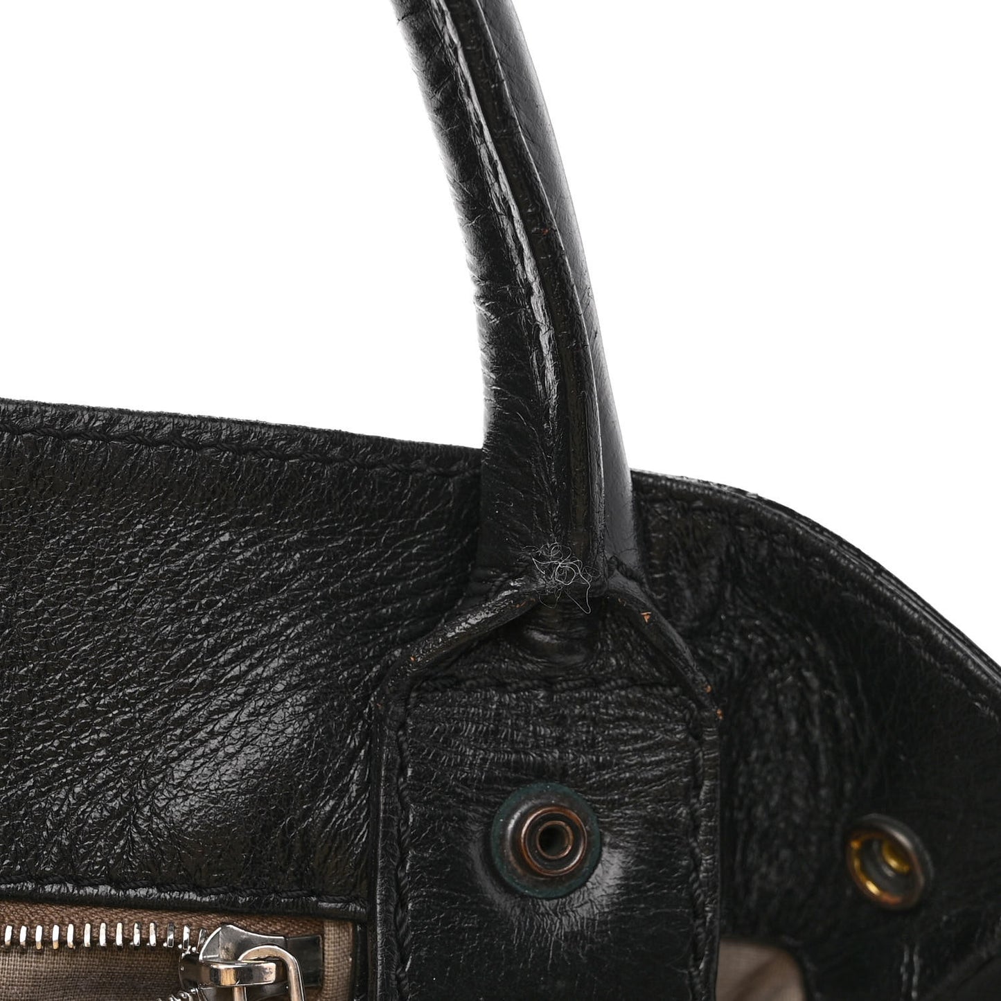 Calfskin Push Lock Tote Black