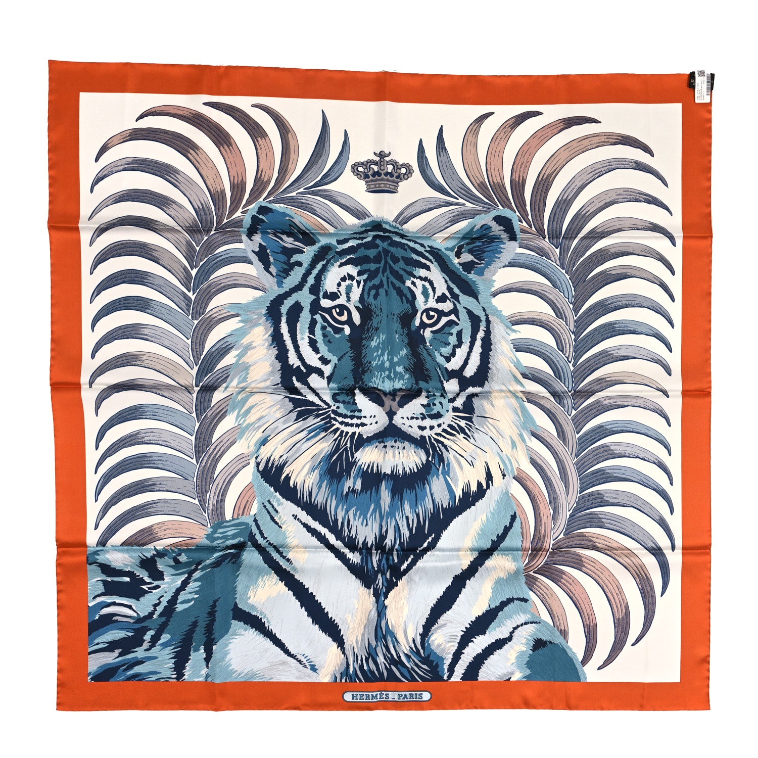 Hermes Silk Double Face Tigre Royal Scarf 90 Marron White Multi 2 of 5