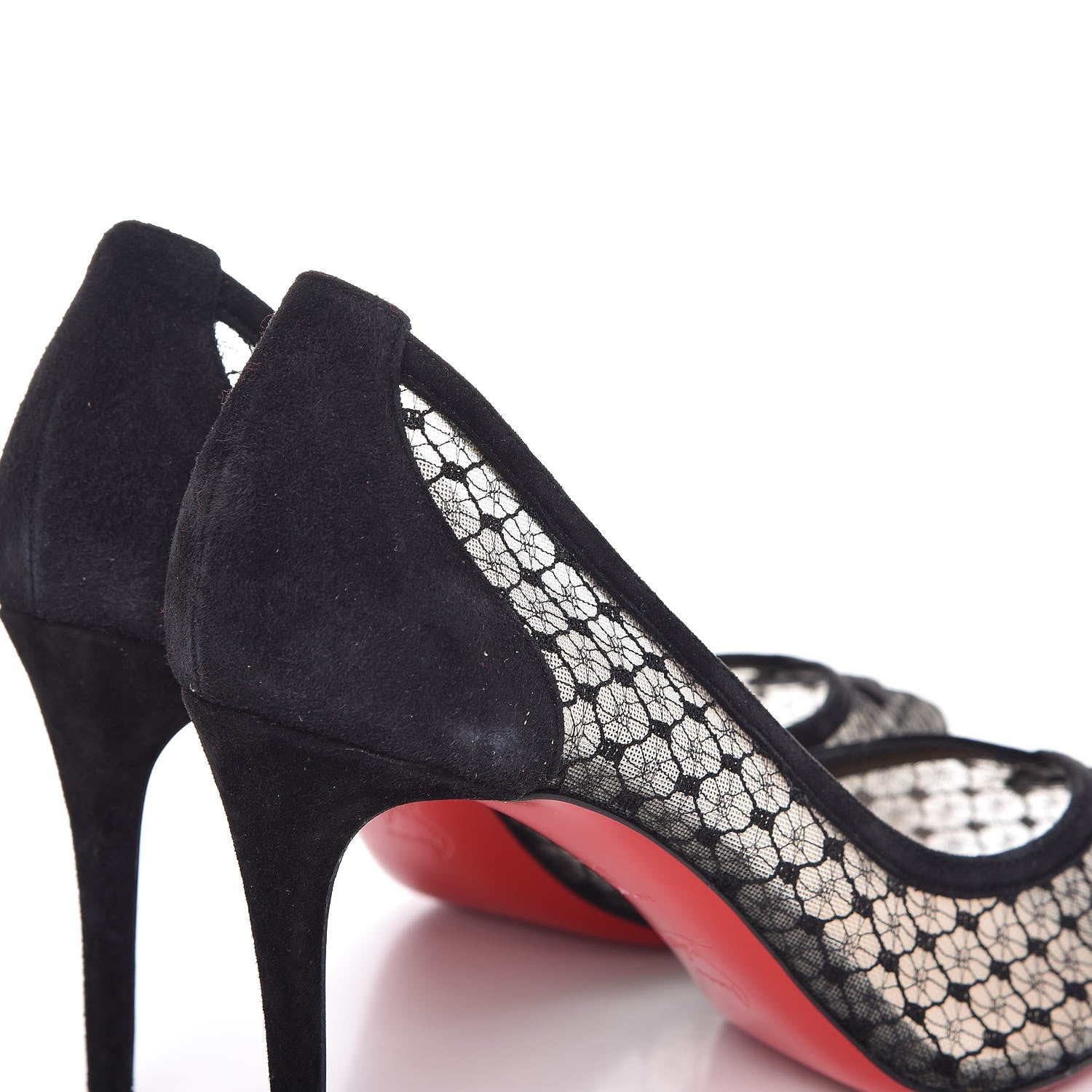 Christian Louboutin Dentelle Resille Veau Velours Neoalto 85 Pumps 36.5 Black 5 of 9
