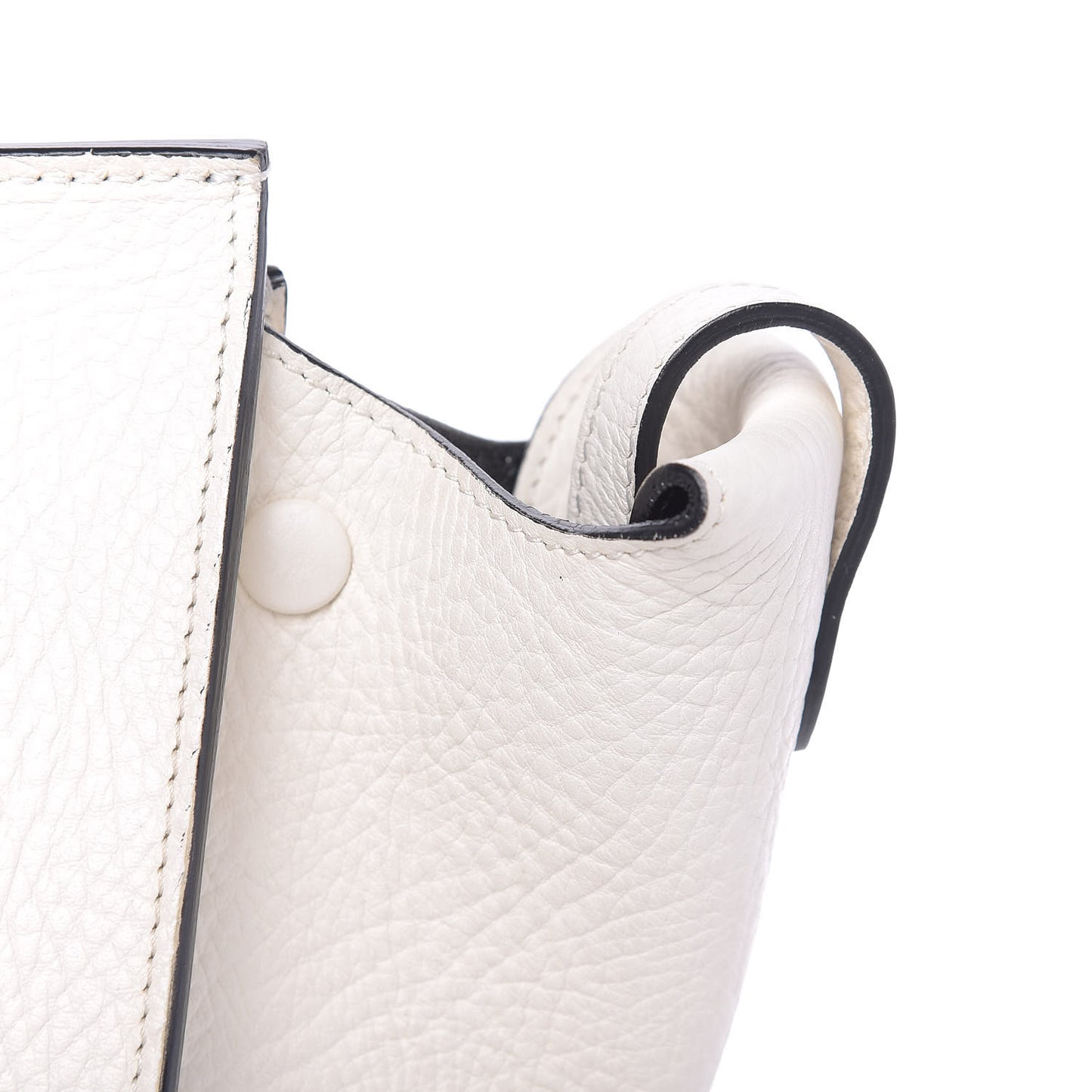 Elephant Calfskin Bi-Color Medium Tie Knot Tote White Black