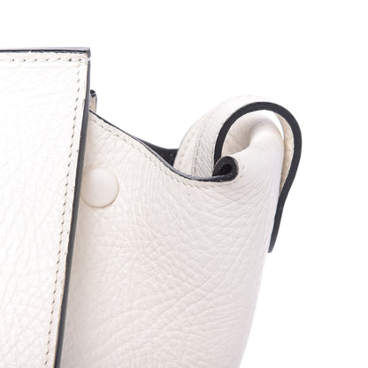 Celine Elephant Calfskin Bi-Color Medium Tie Knot Tote White Black 6 of 14