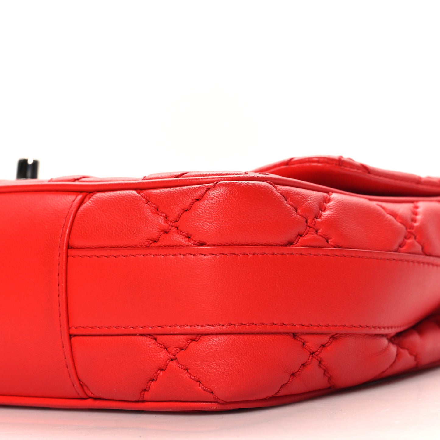 Lambskin Quilted Medium Easy Carry Flap Red