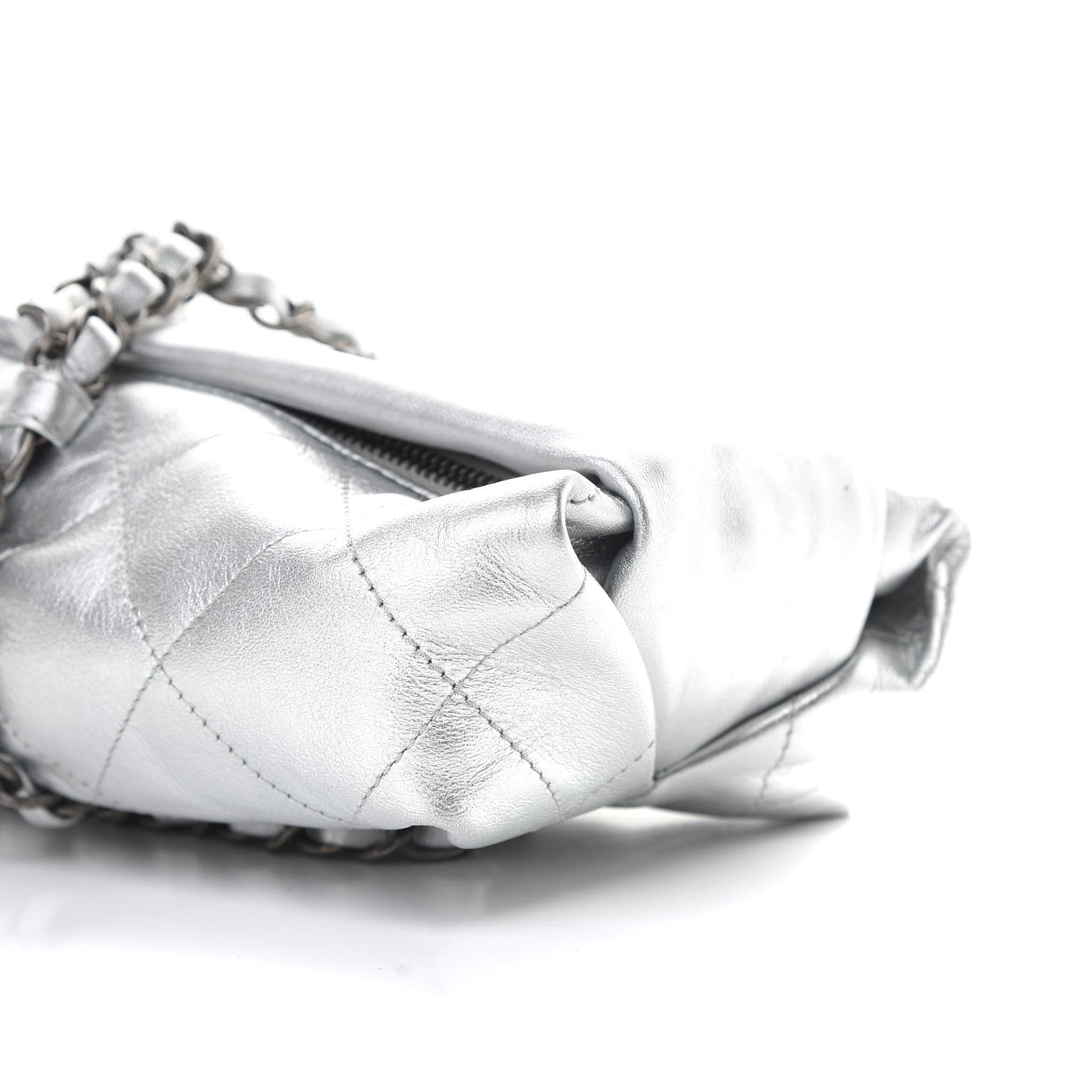 Chanel Metallic Calfskin Quilted Baluchon Silver 11 of 12