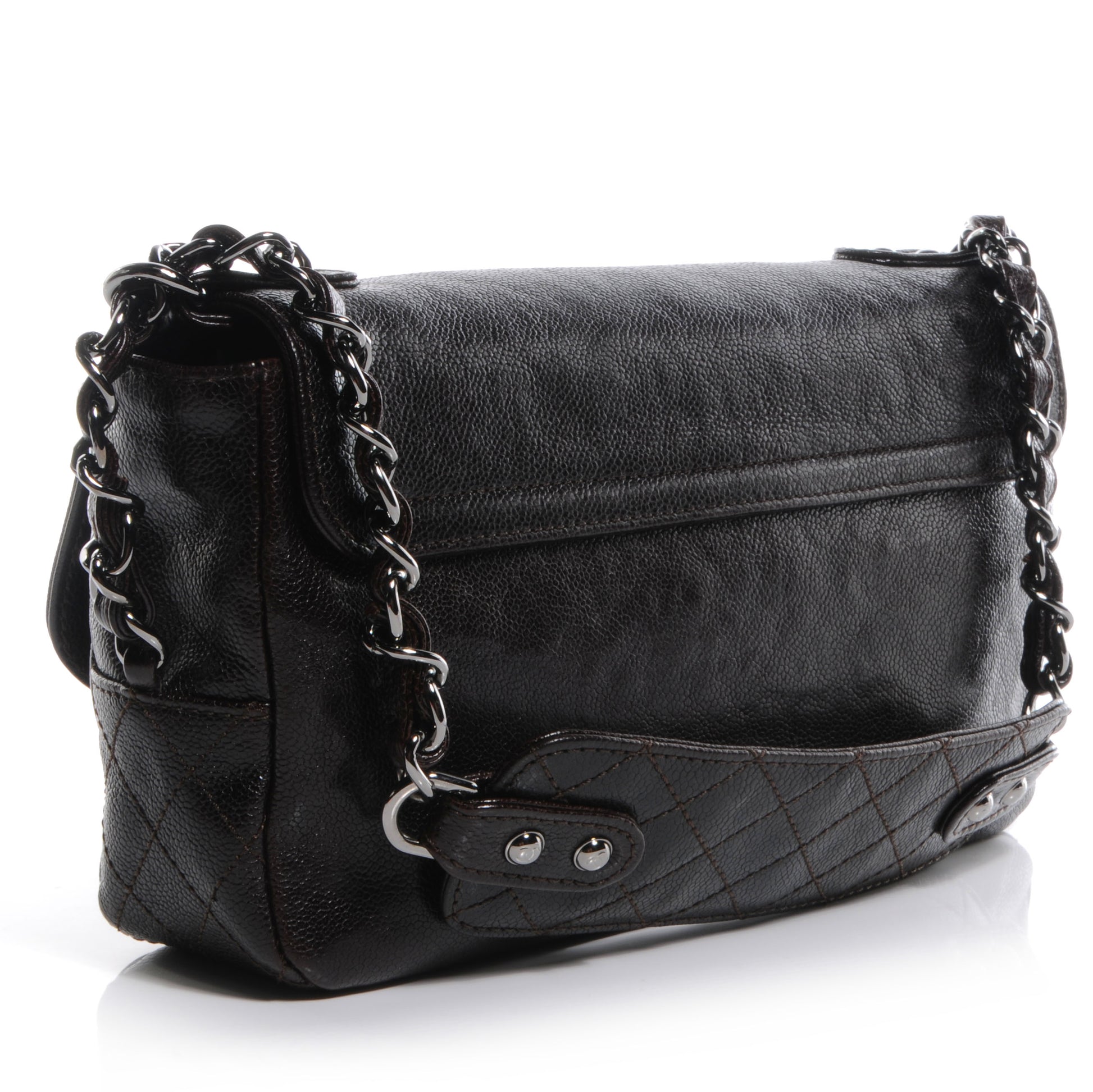 Chanel Glazed Caviar Small Pocket In The City Shoulder Bag Brown 3 of 7