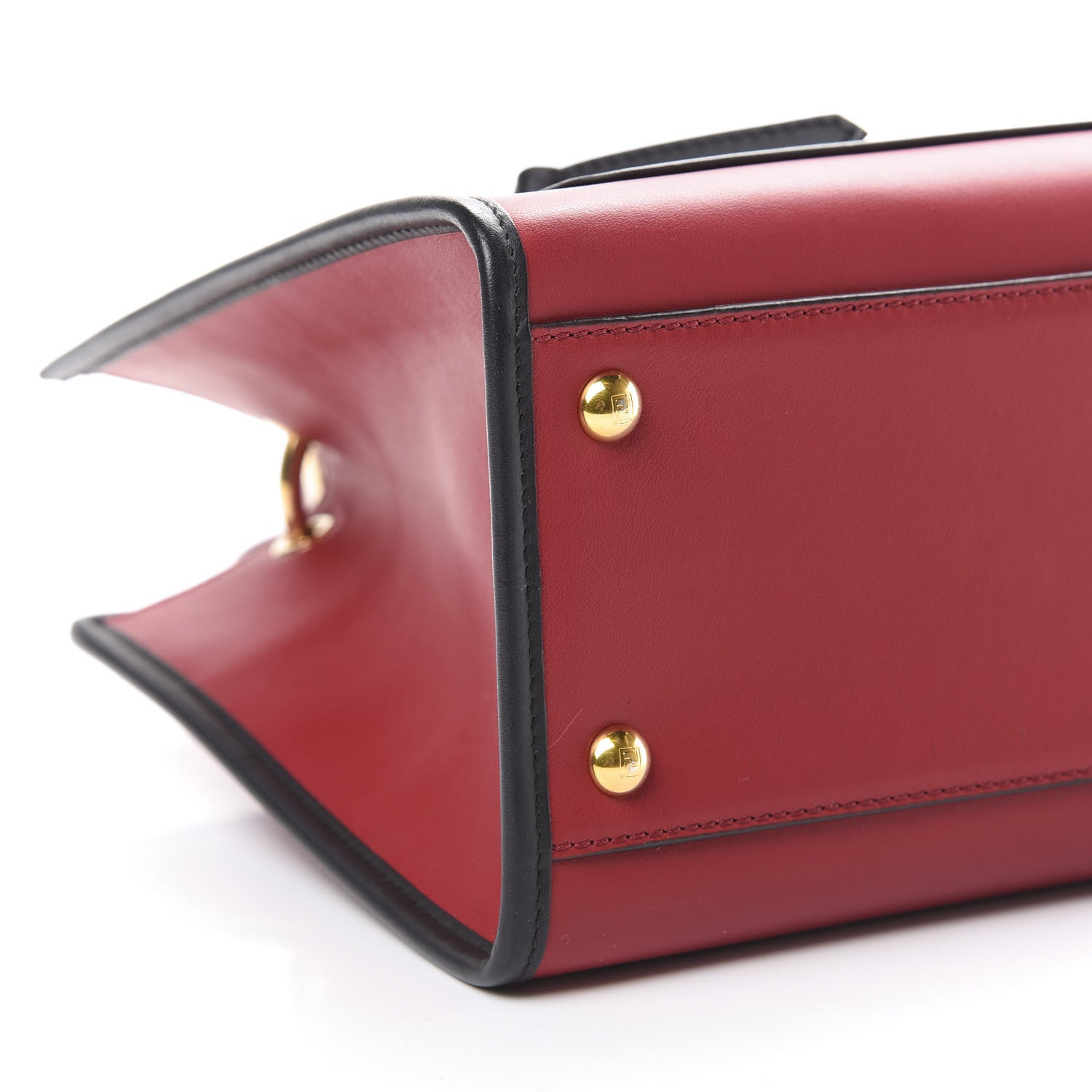 Fendi Vitello Century Opaco F is Fendi Bi-Color Small Runaway Satchel Fragola Black 8 of 10