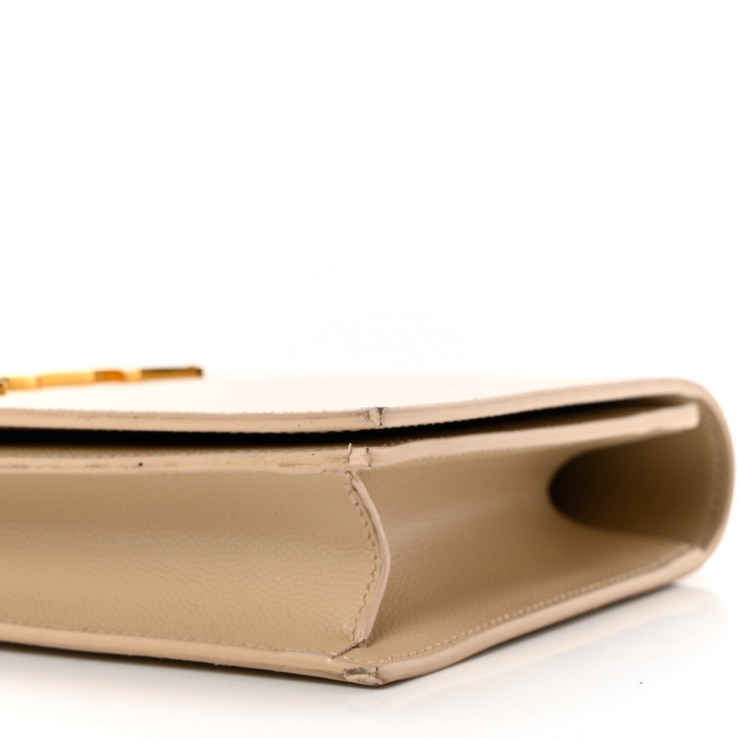 Saint Laurent Grain De Poudre Classic Monogram Kate Clutch Dark Beige 8 of 8