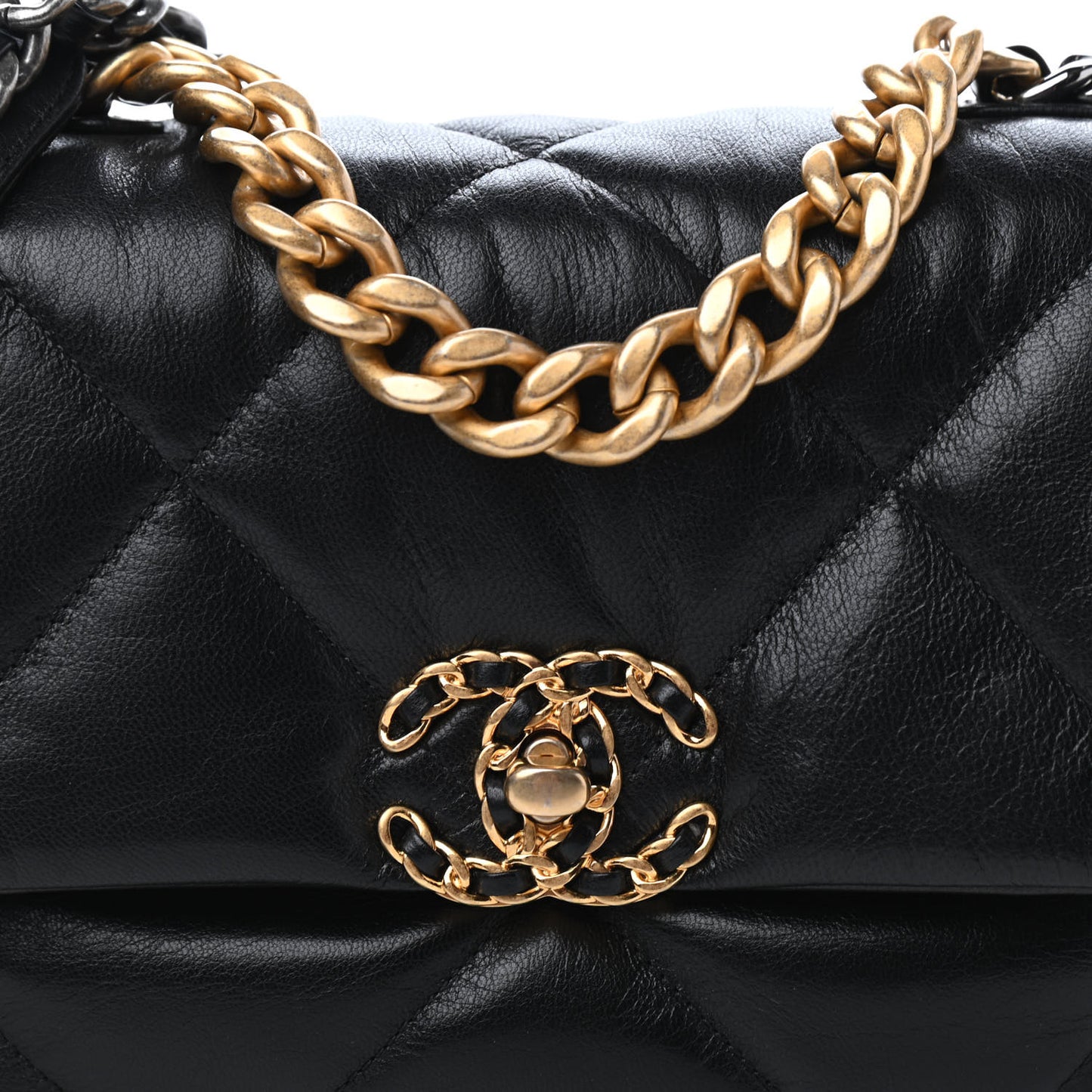 Goatskin Quilted Medium Chanel 19 Flap Black