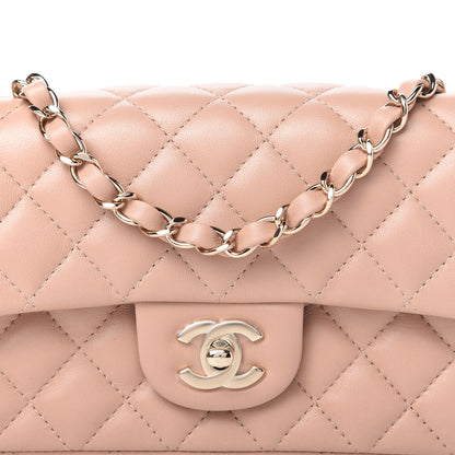 Chanel Lambskin Quilted Mini Rectangular Flap Beige 10 of 11