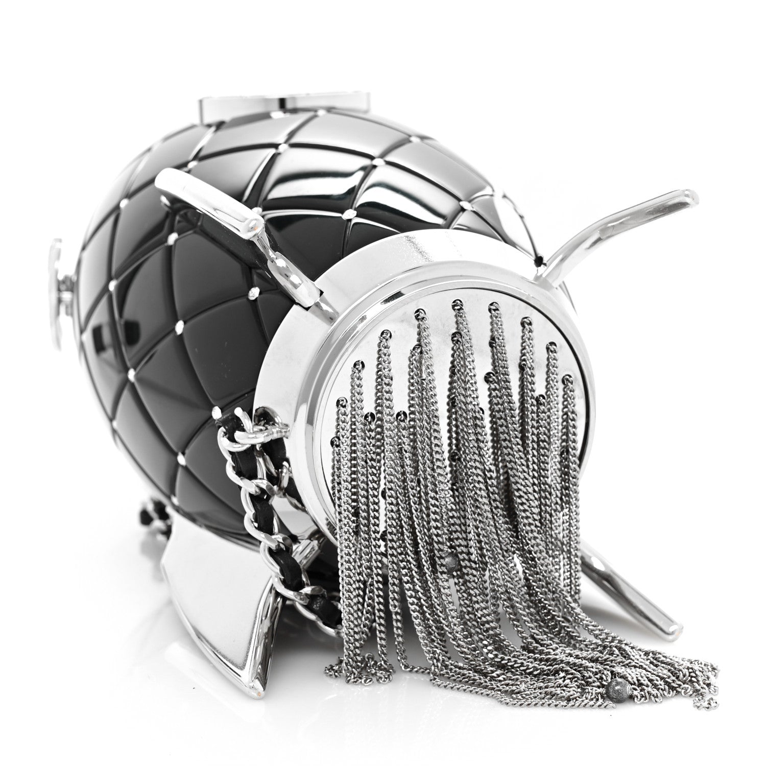 Chanel Plexiglass Crystal Rocket Ship Minaudière Clutch Black 6 of 7