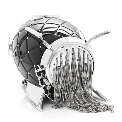 Chanel Plexiglass Crystal Rocket Ship Minaudière Clutch Black 6 of 7