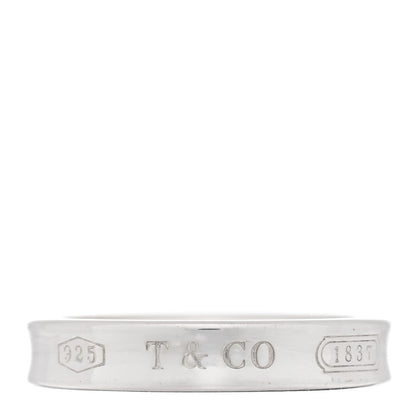 Tiffany Sterling Silver Narrow 1837 Band Ring 51 5.75 1 of 4