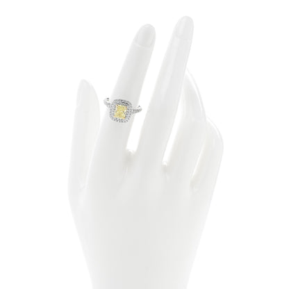 Tiffany Platinum 18K Yellow Gold Fancy Yellow Diamond 1.29ct Soleste Engagement Ring 52 6 2 of 5