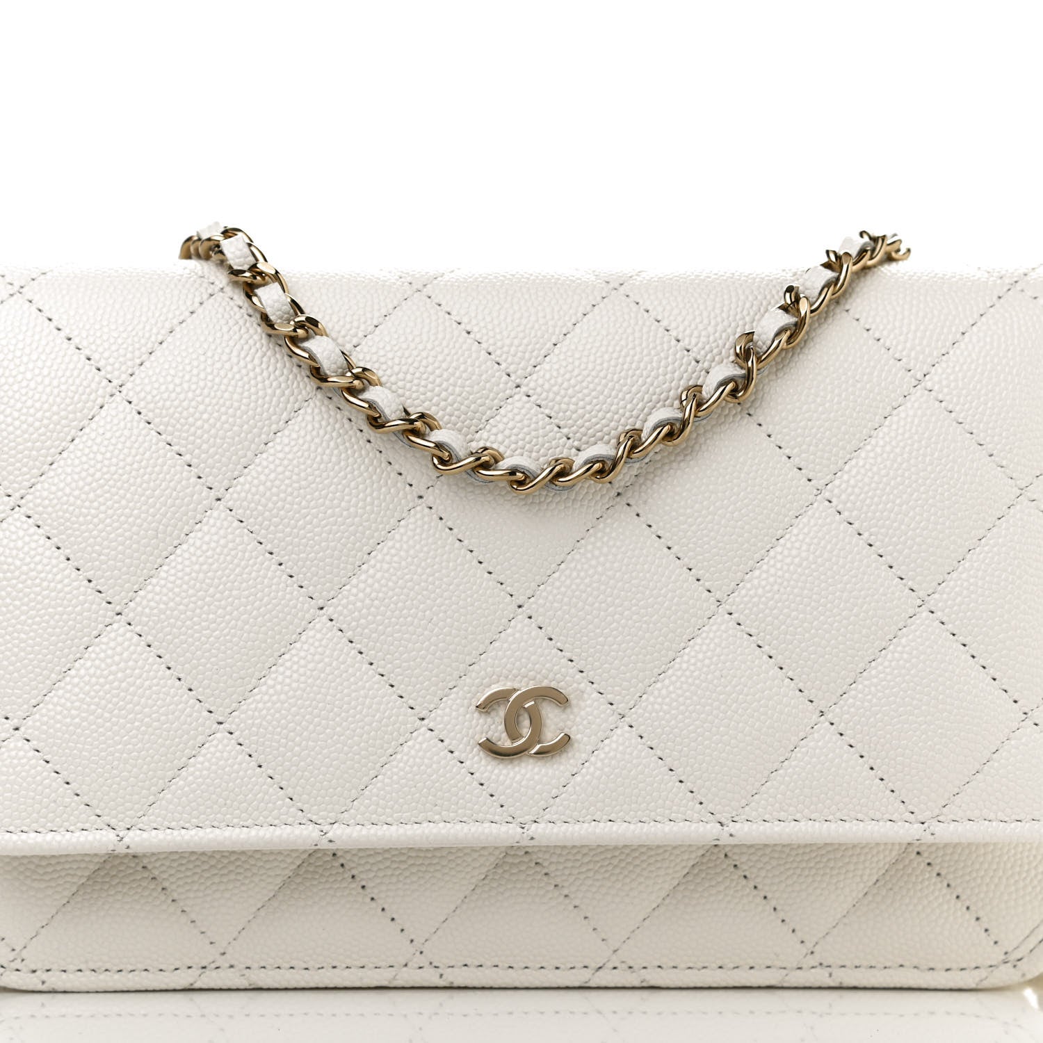 Chanel Caviar Quilted Wallet On Chain WOC White 8 of 11