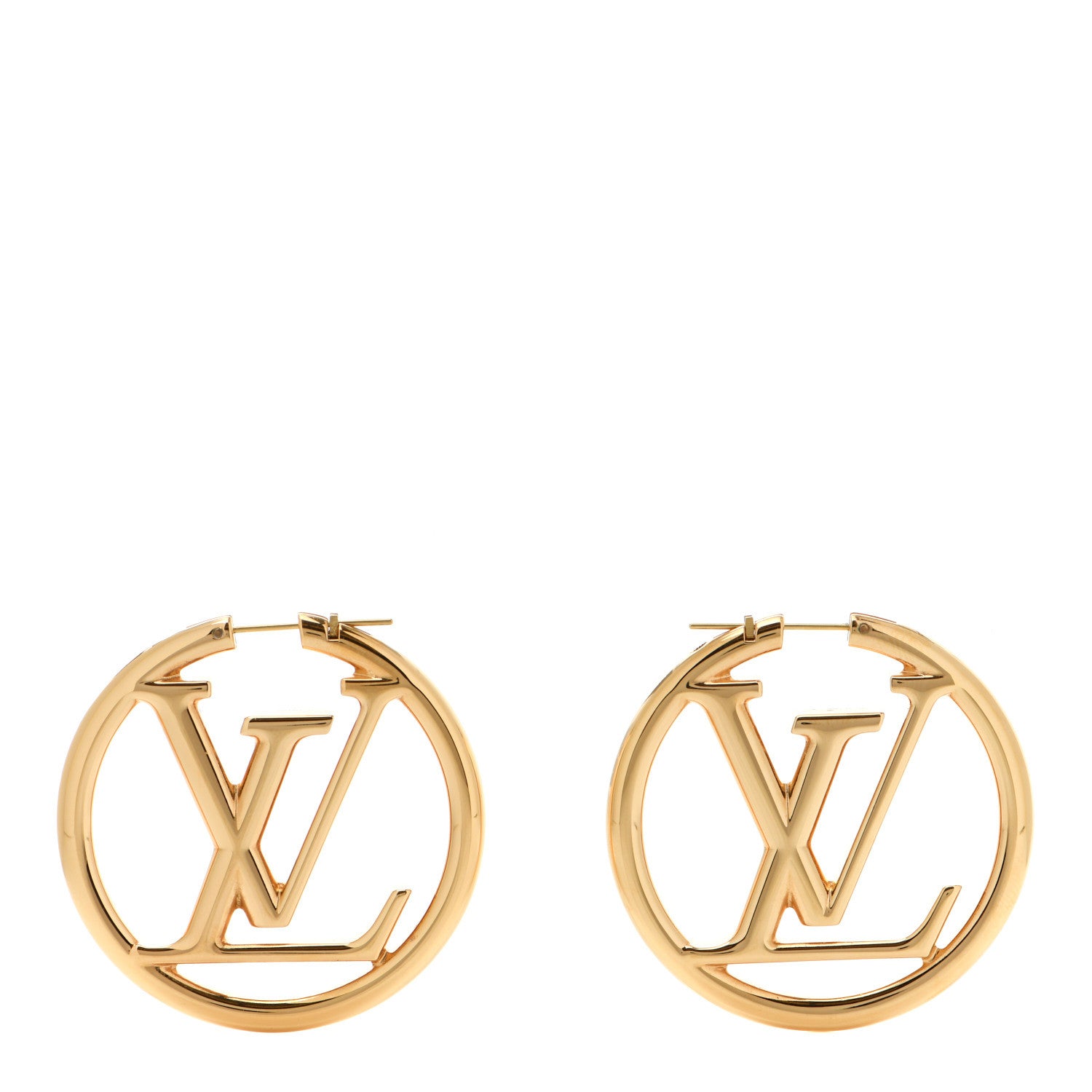 Louis Vuitton Metal Louise Hoop Earrings Gold 1 of 4