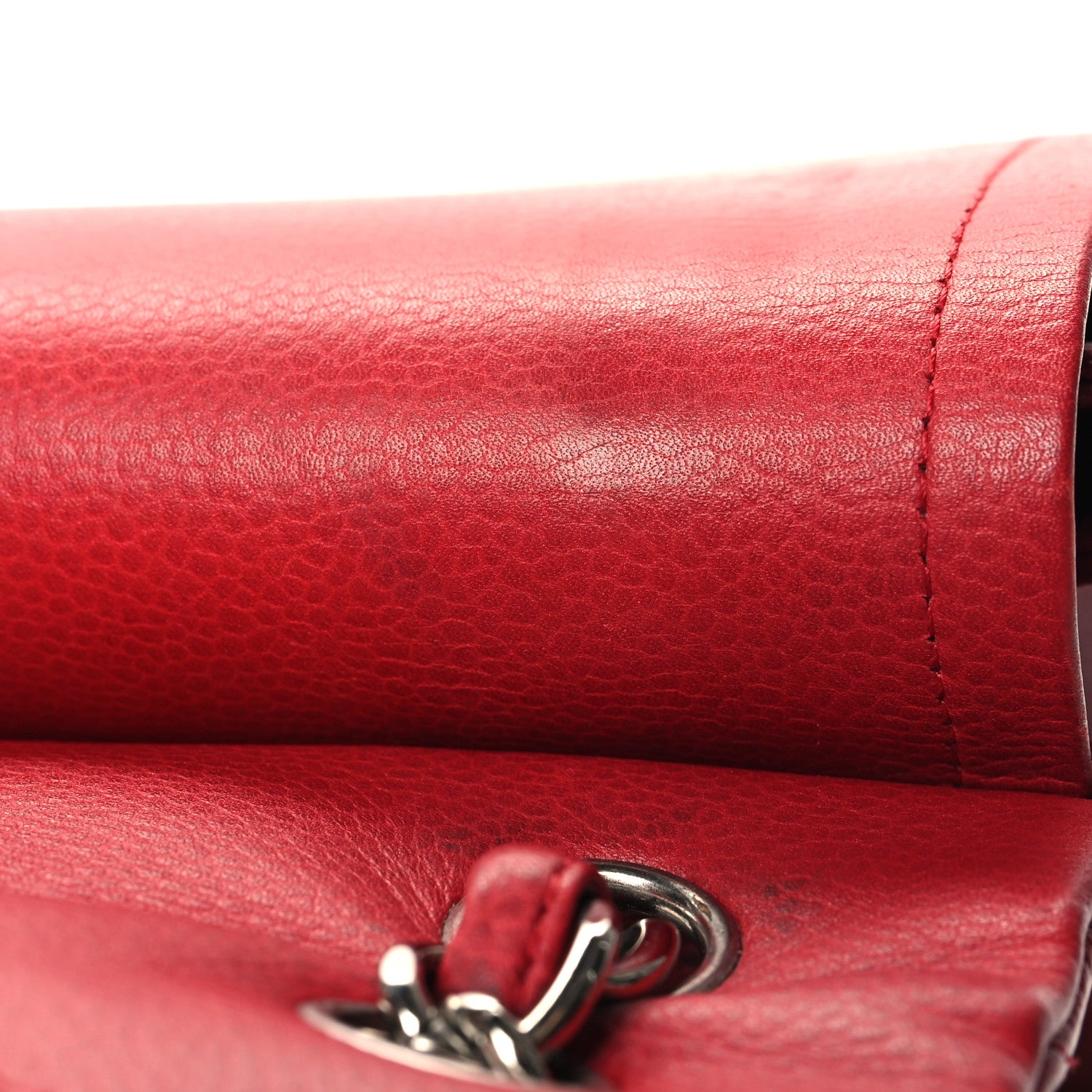 Chanel Caviar Quilted Jumbo Double Flap Red 14 of 17