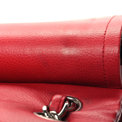 Chanel Caviar Quilted Jumbo Double Flap Red 14 of 17