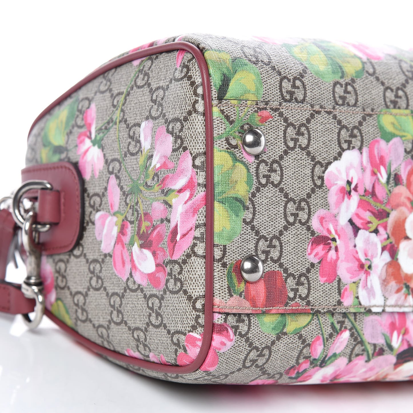 GG Supreme Monogram Blooms Small Boston Beige Multicolor Dry Rose