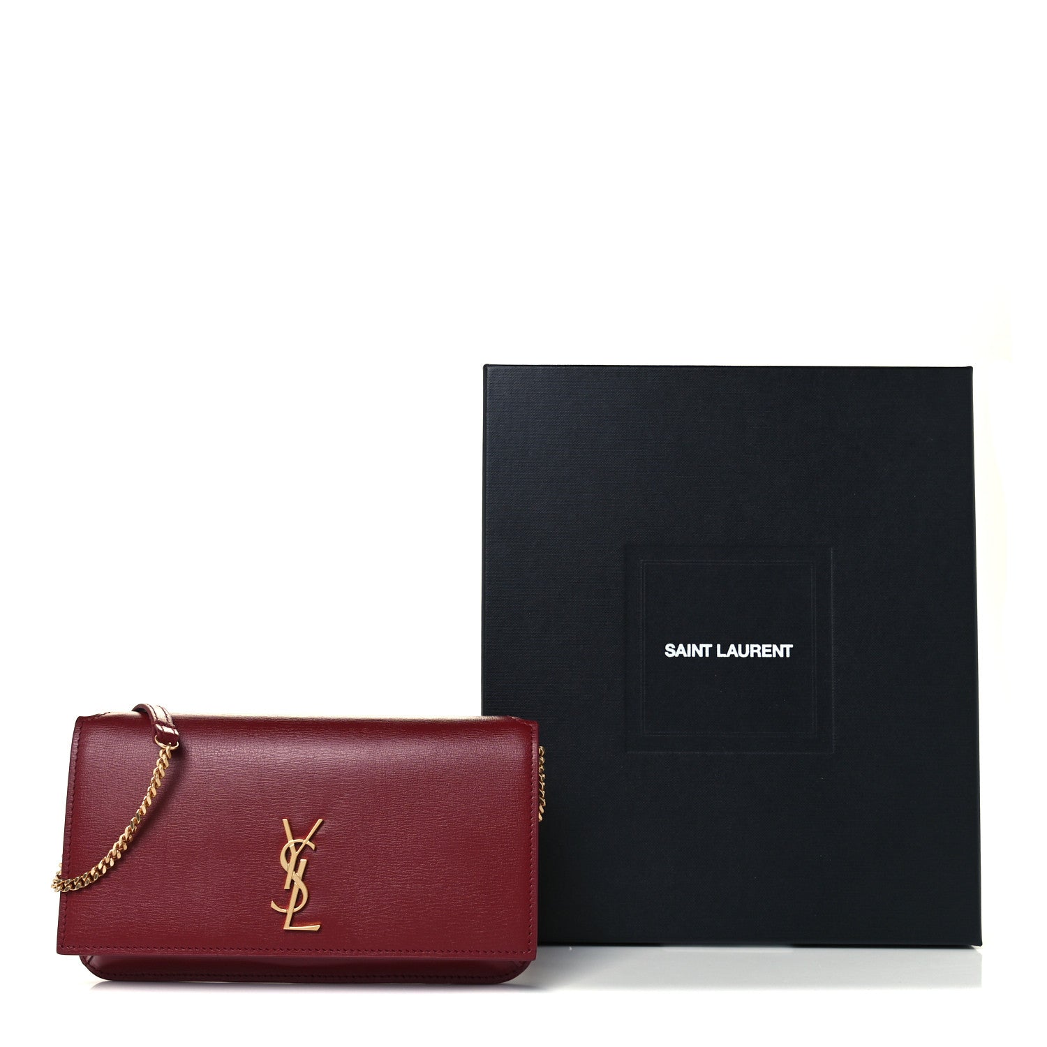 Saint Laurent Smooth Calfskin Monogram Phone Holder Crossbody Opyum Red 11 of 11