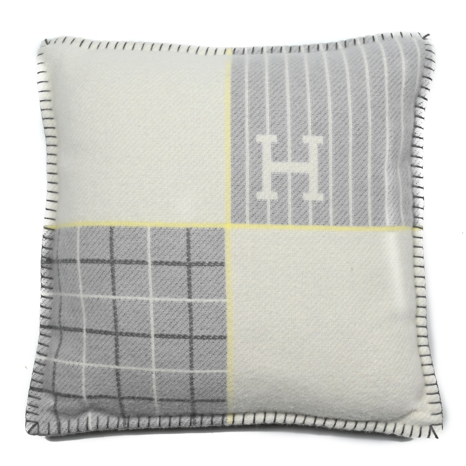 Hermes Wool Cashmere Avalon Cabriole Pillow Gris Perle 1 of 5