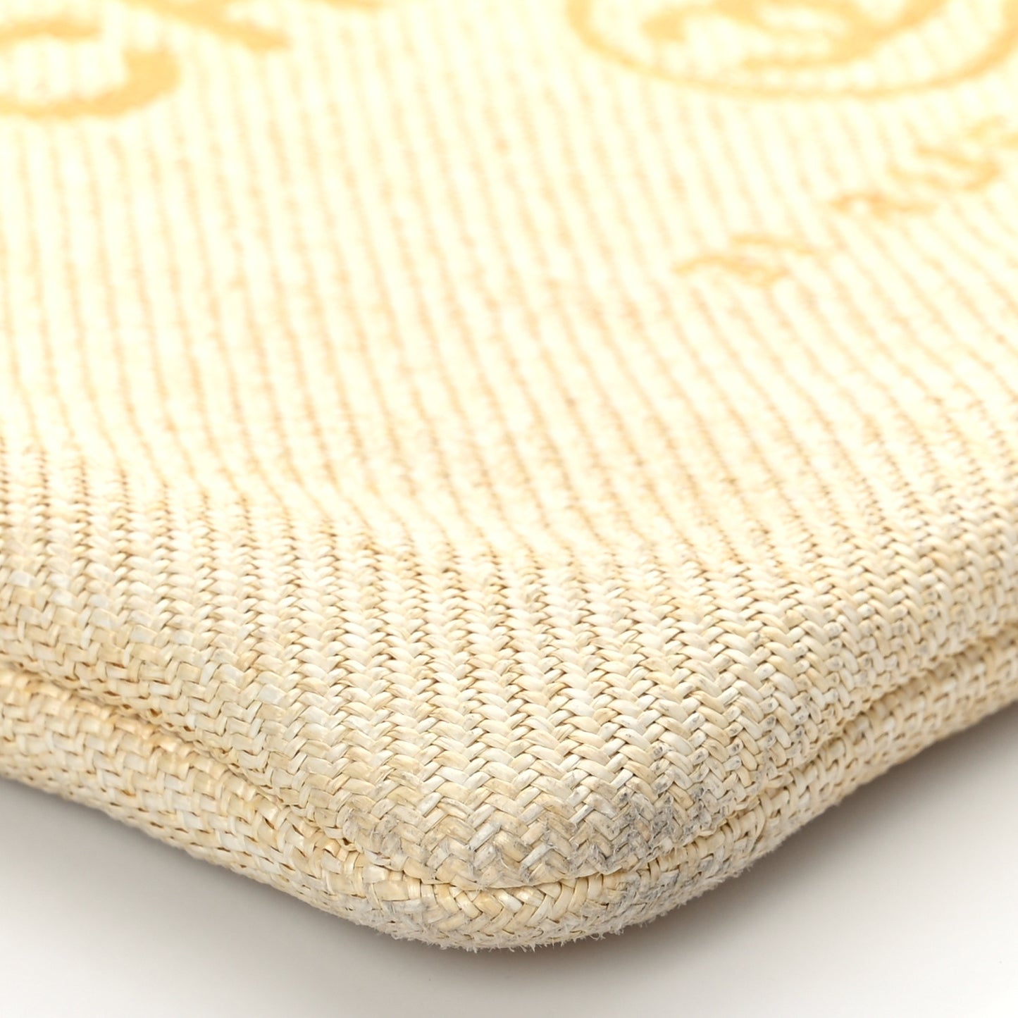 Woven Raffia Large Deauville Pouch White