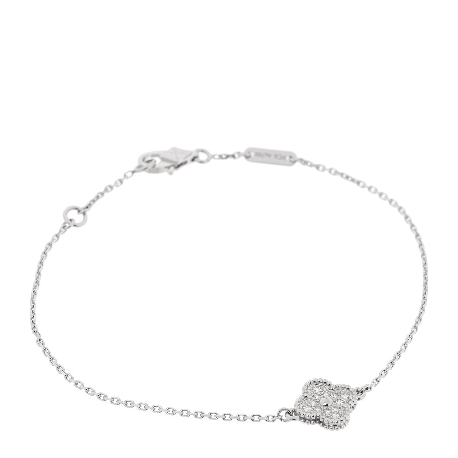 Van Cleef & Arpels 18K White Gold Diamond Sweet Alhambra Bracelet 1 of 5