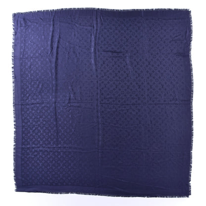 Louis Vuitton Silk Wool Monogram Shawl Night Blue 1 of 3