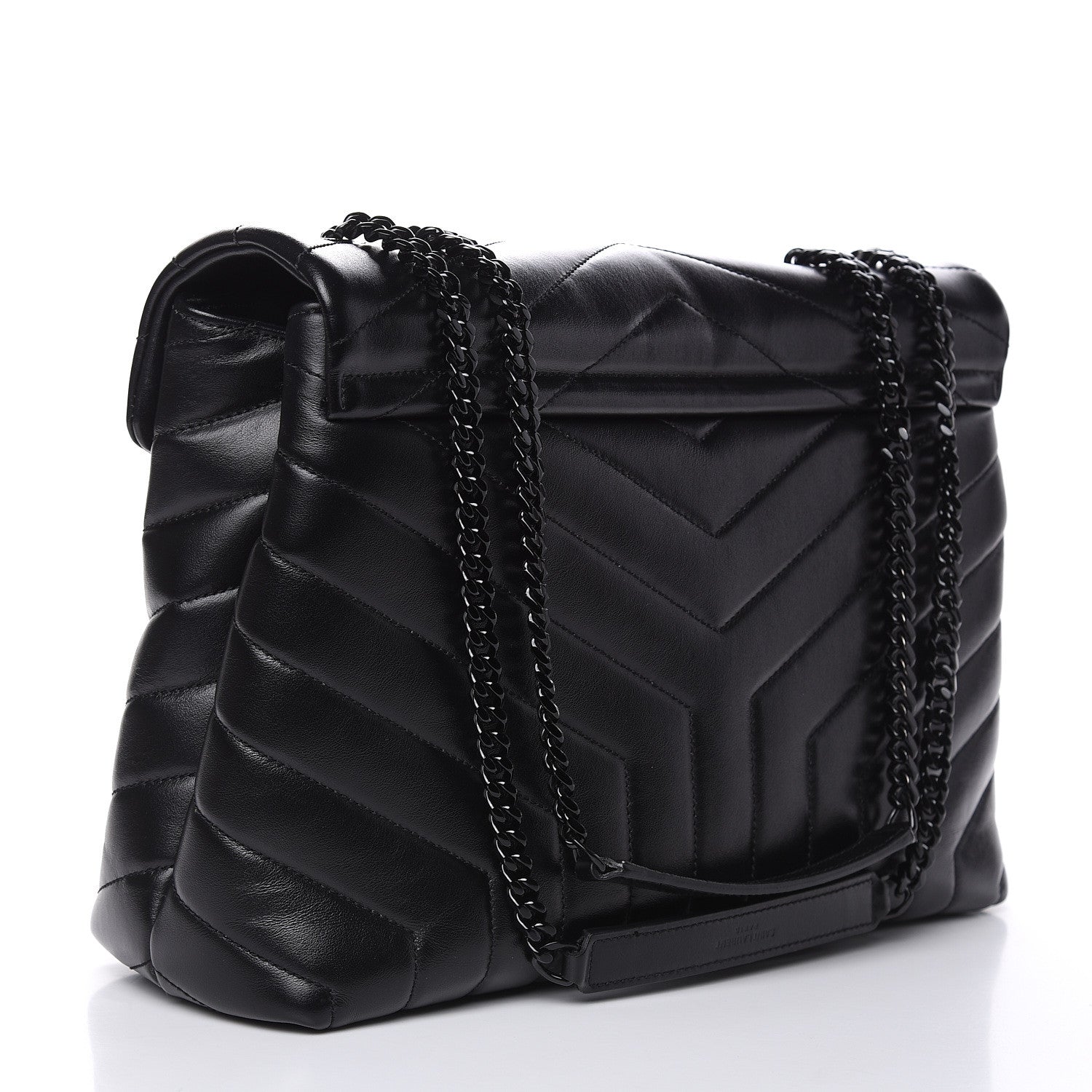 Saint Laurent Calfskin Y Quilted Monogram Medium Loulou Chain Satchel Black 3 of 10