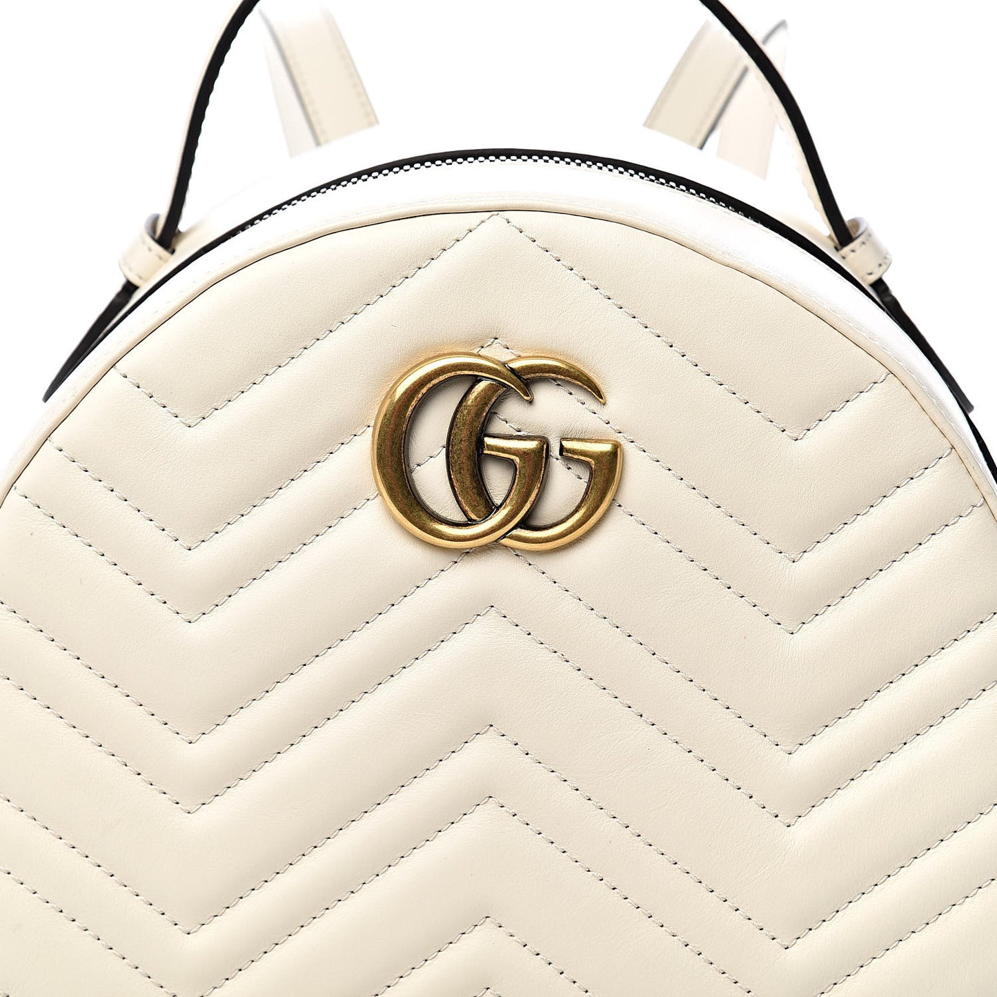 Calfskin Matelasse GG Marmont Dome Backpack White