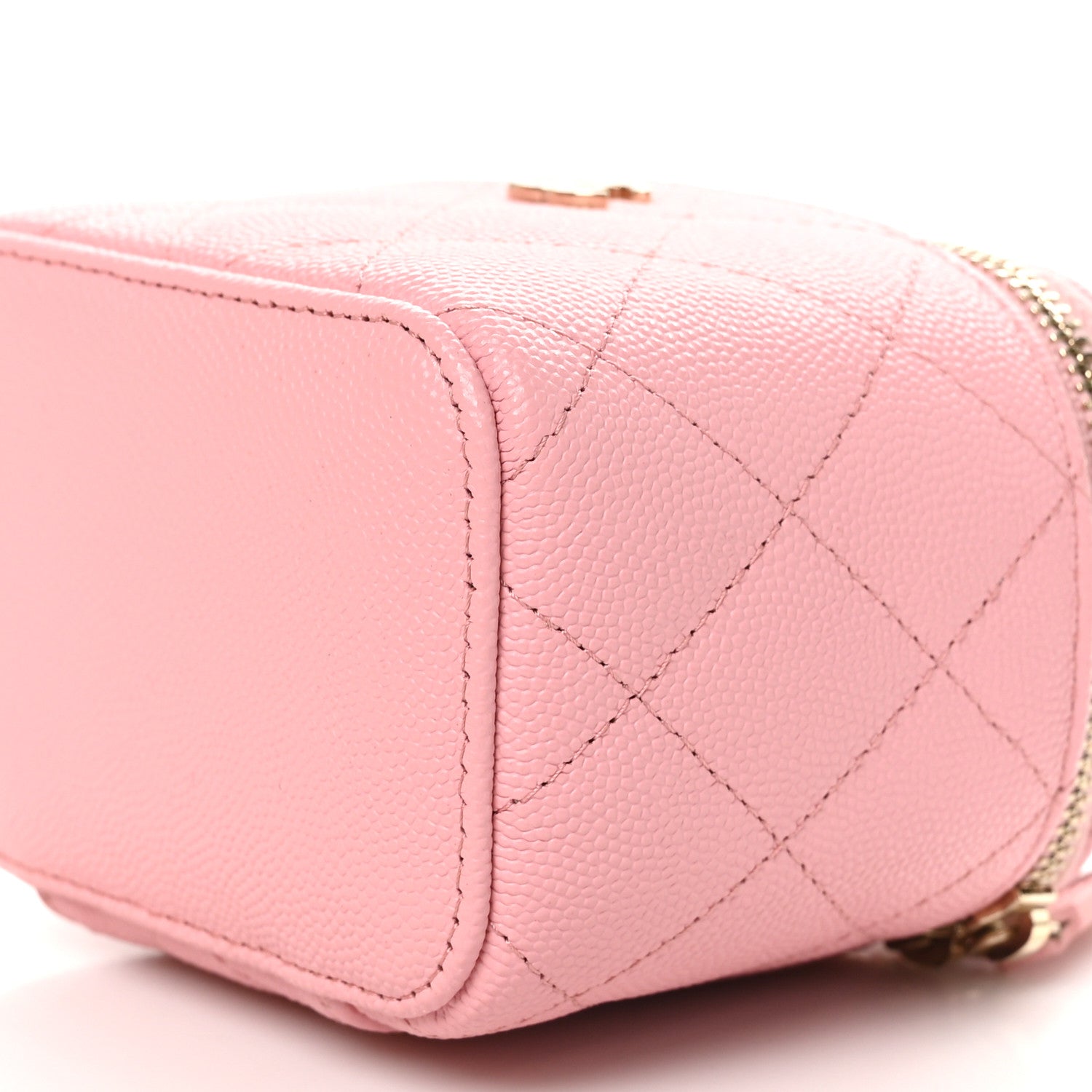 Chanel Caviar Quilted Mini Vanity Case With Chain Pink 10 of 10
