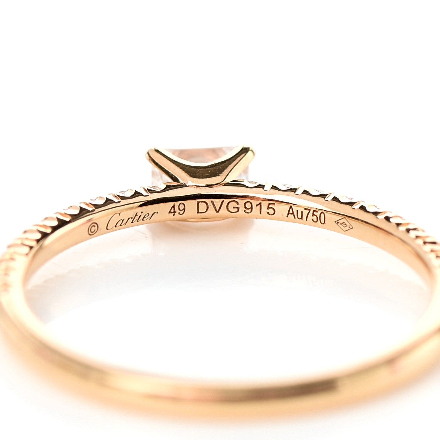 Cartier 18K Pink Gold Diamond Etincelle De Cartier Engagement Ring 49 5 4 of 5