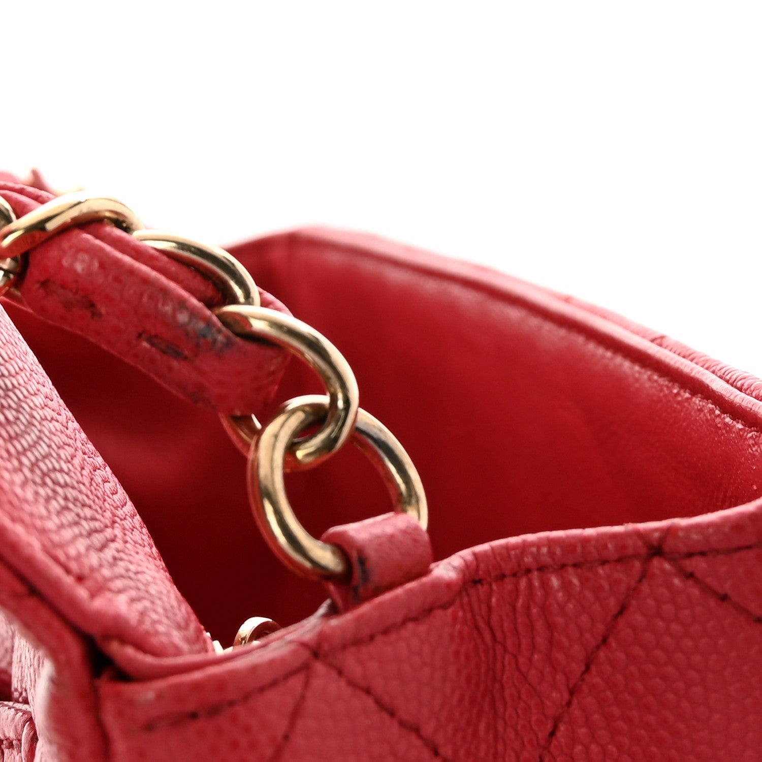 Chanel Caviar Quilted Mini Rectangular Flap Dark Pink 12 of 14