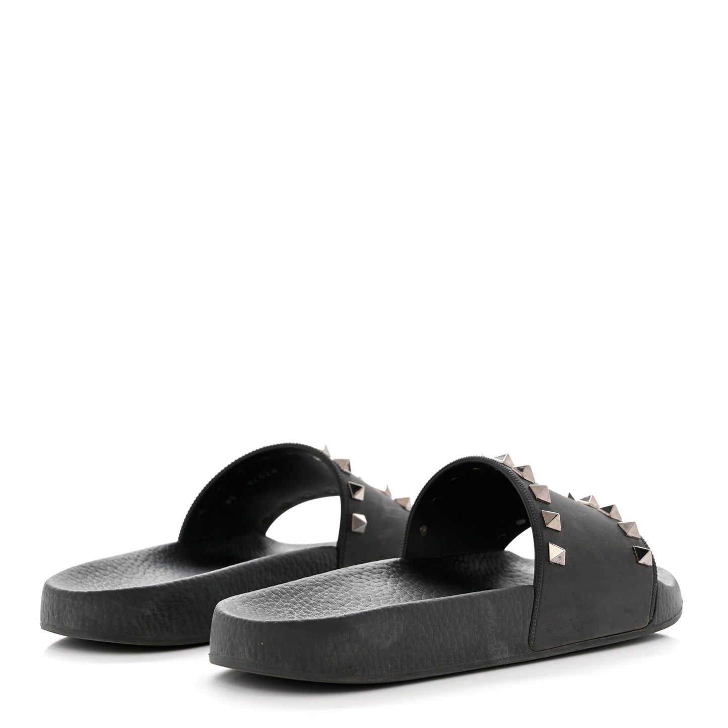 Rubber Rockstud Slide Sandals 36 Black