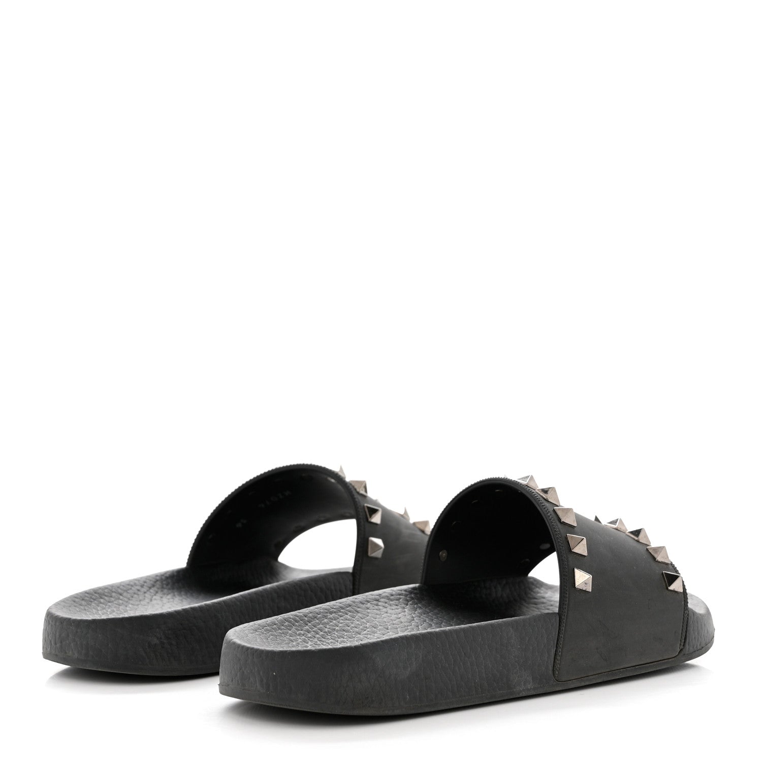 Valentino Garavani Rubber Rockstud Slide Sandals 36 Black 4 of 8