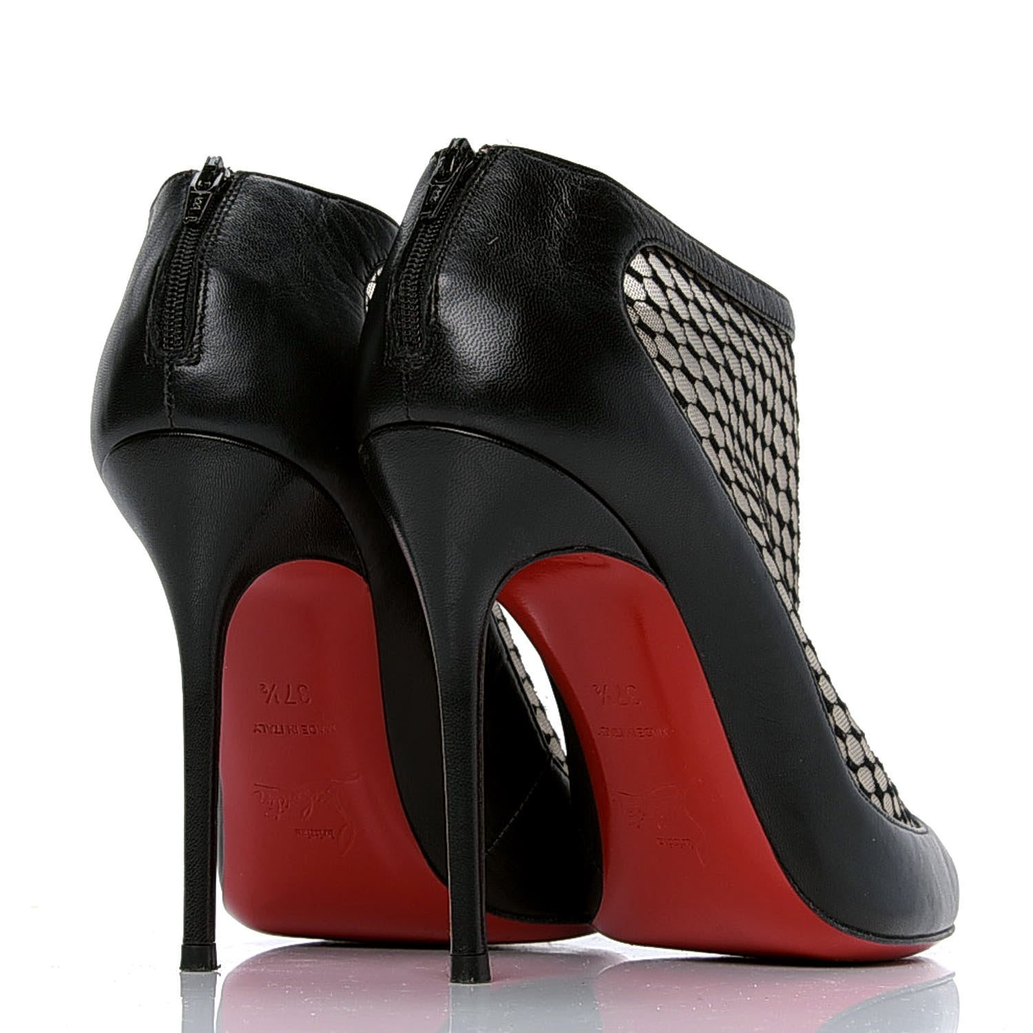 Christian Louboutin Nappa Fishnet 100 Booties 37.5 Black 3 of 6