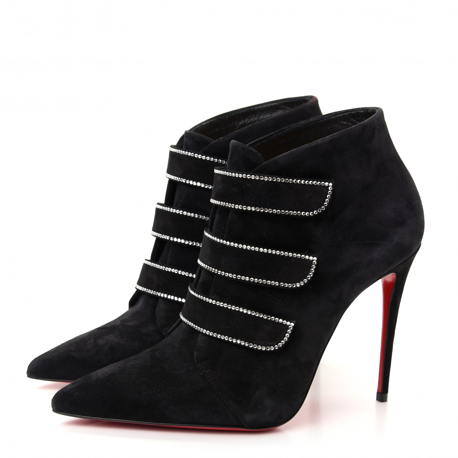 Christian Louboutin Veau Velour Strass Triniboot 100 Booties 36.5 Black 3 of 10