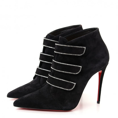 Christian Louboutin Veau Velour Strass Triniboot 100 Booties 36.5 Black 3 of 10