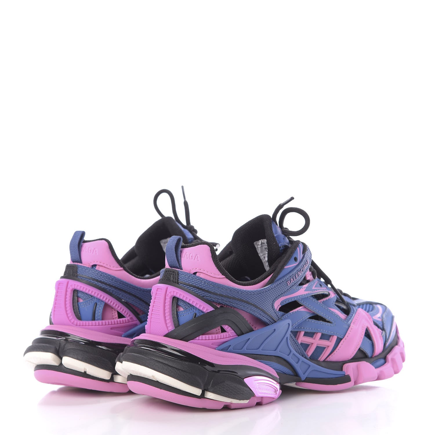 Balenciaga Rubber Mesh Bi-Color Womens Track.2 Open Sneakers 38 Blue Pink 4 of 11
