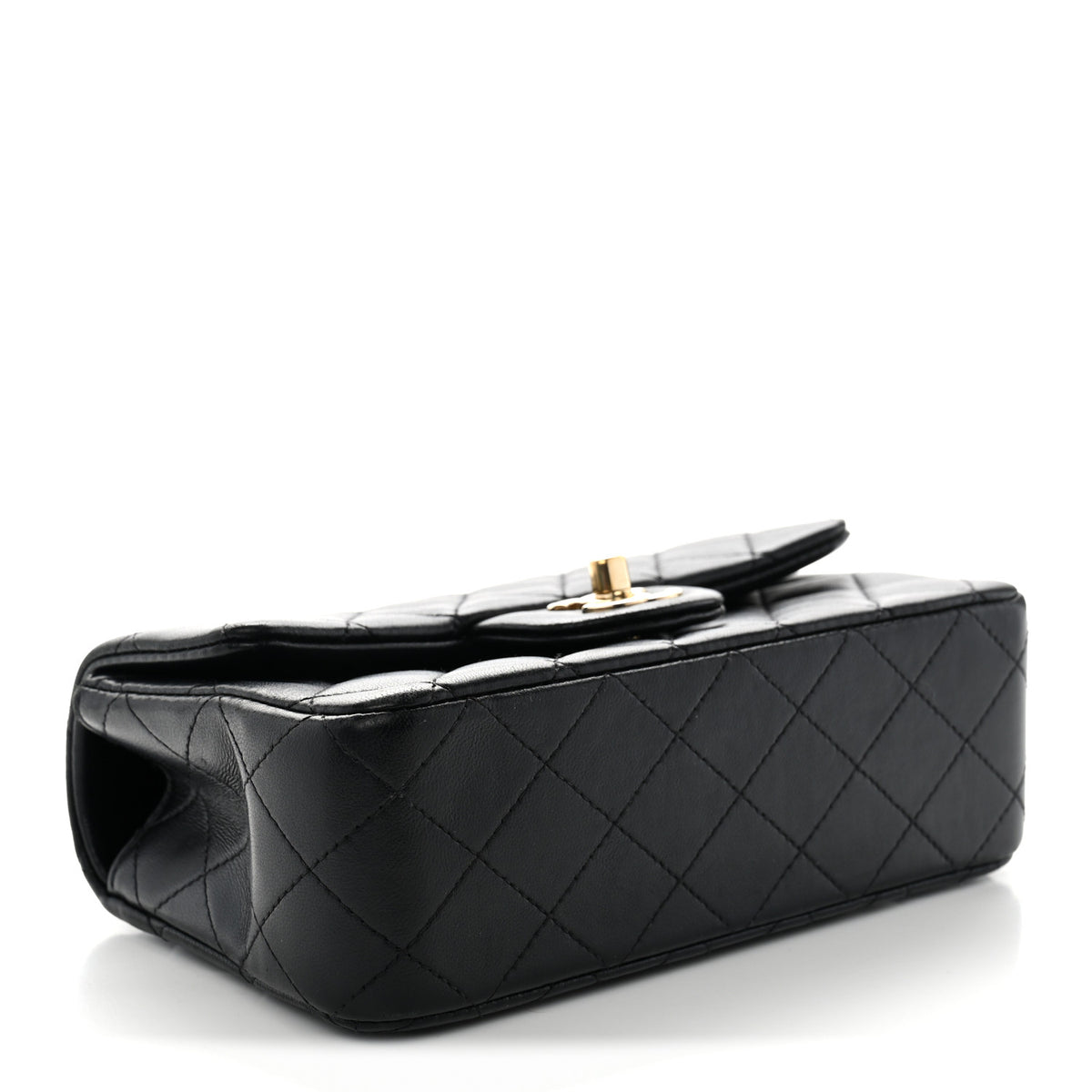 Chanel Lambskin Quilted Mini Top Handle Rectangular Flap Black 4 of 10