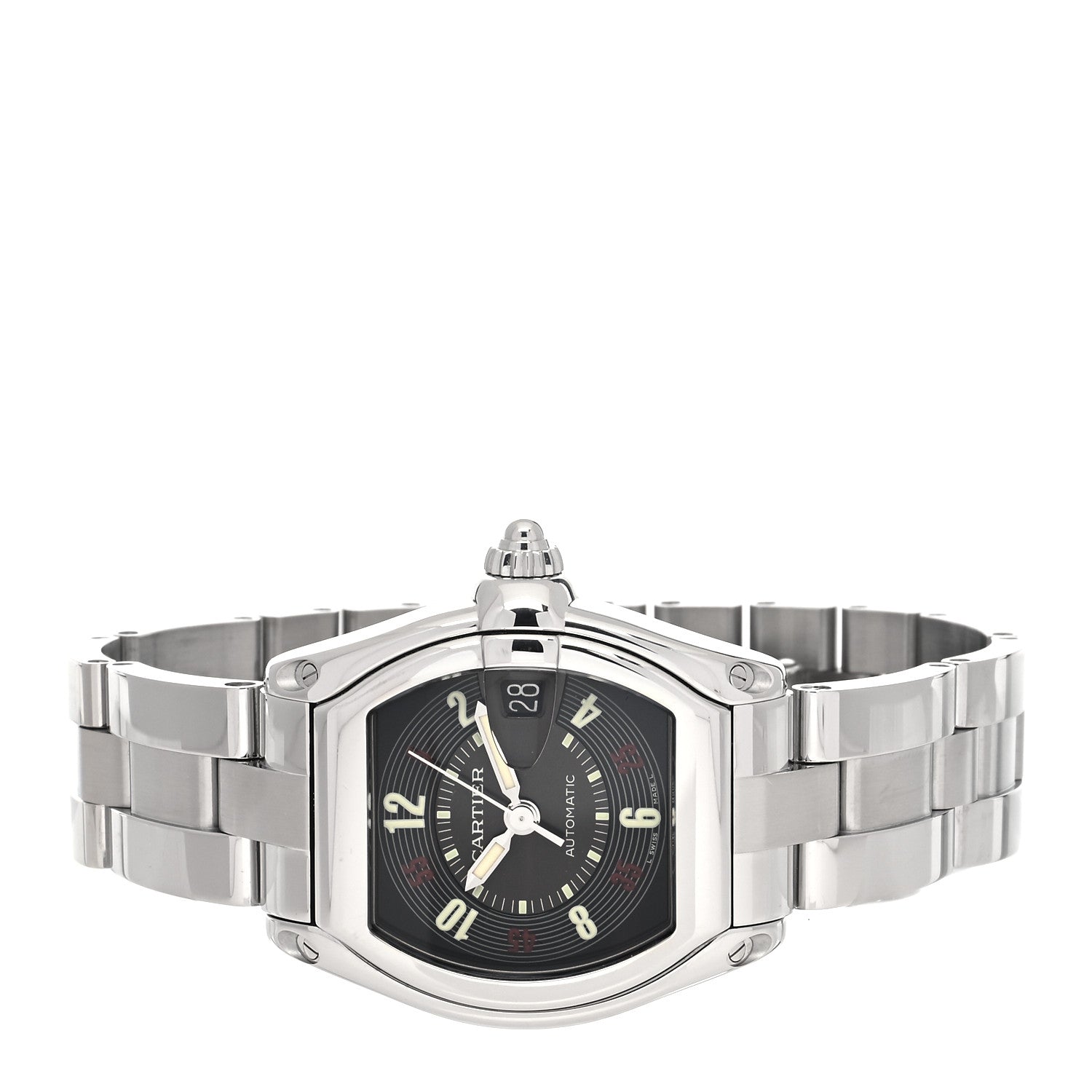 Cartier Stainless Steel 37mm Roadster Automatic Watch Black 2 of 5