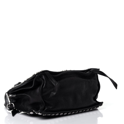 Prada Glace Calfskin Studded Etiquette Flap Black 3 of 5