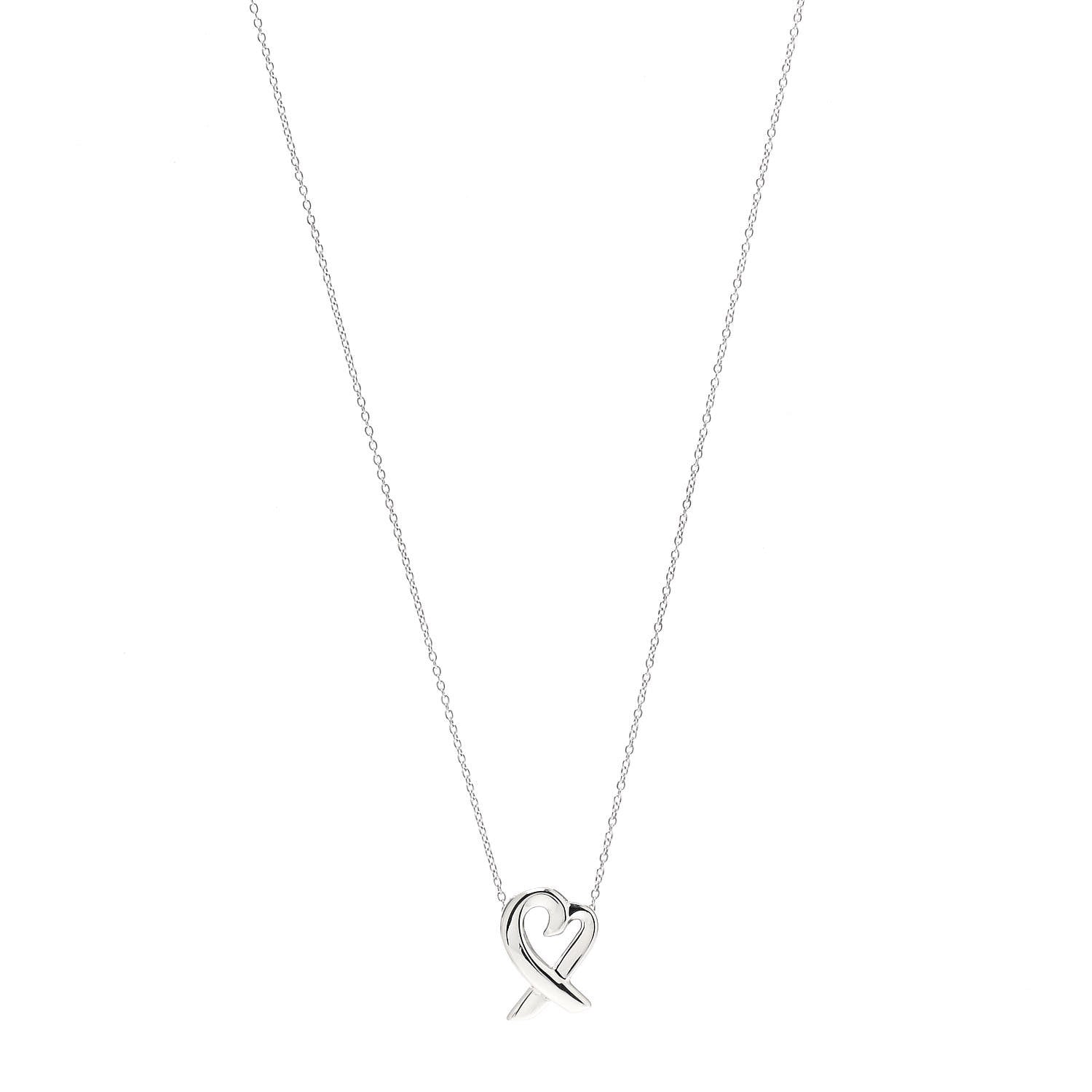 Tiffany Sterling Silver Small Paloma Picasso Loving Heart Pendant Necklace 1 of 6