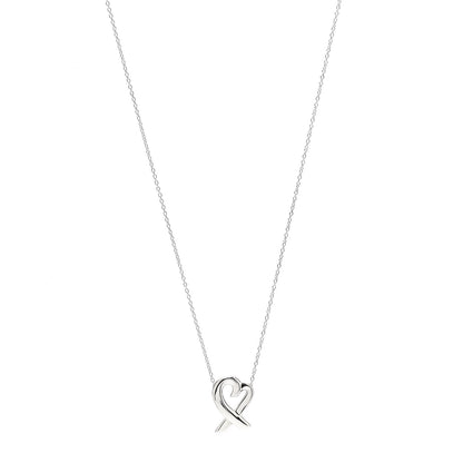 Tiffany Sterling Silver Small Paloma Picasso Loving Heart Pendant Necklace 1 of 6